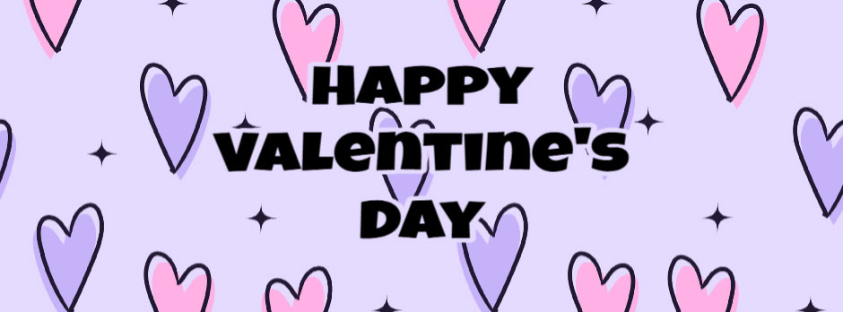 Happy Valentine's Day greeting with pastel hearts