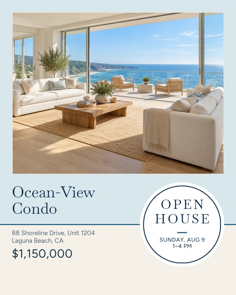 Preview for Ocean-view Condo Open House Portrait Post Template
