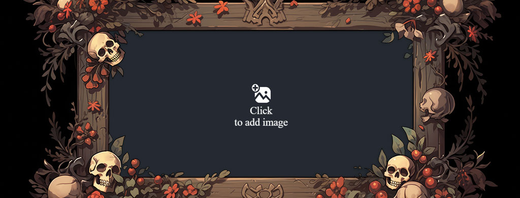 Ornate frame with skulls and autumn leaves