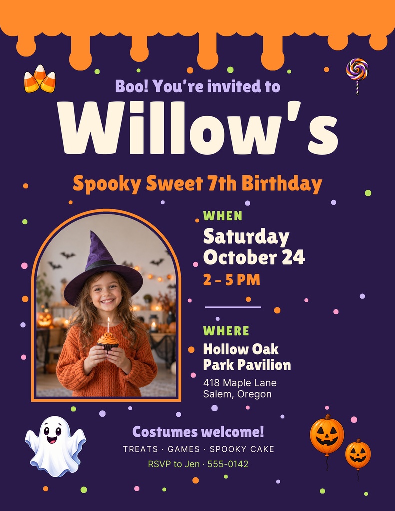 Preview for Spooky Sweet Seven Letter Flyer Template