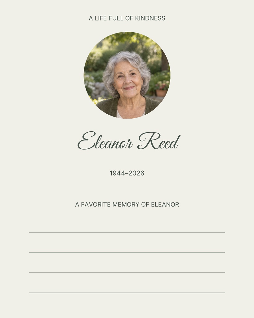 Preview for A Life Full Of Kindness Memory Page Template