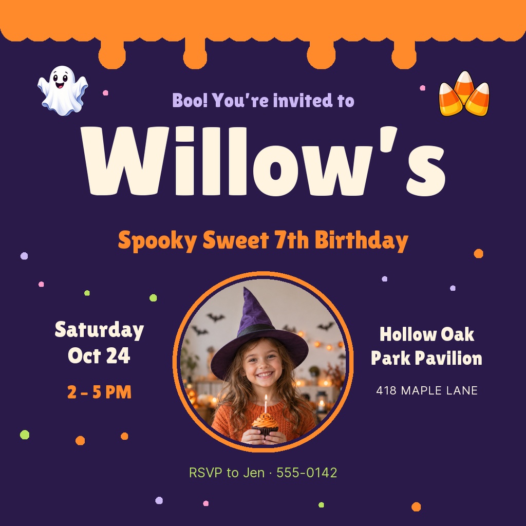 Preview for Spooky Sweet Seven Square Post Template