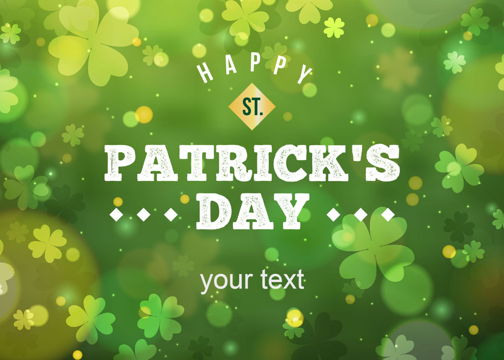 St. Patrick's Day greeting with shamrocks