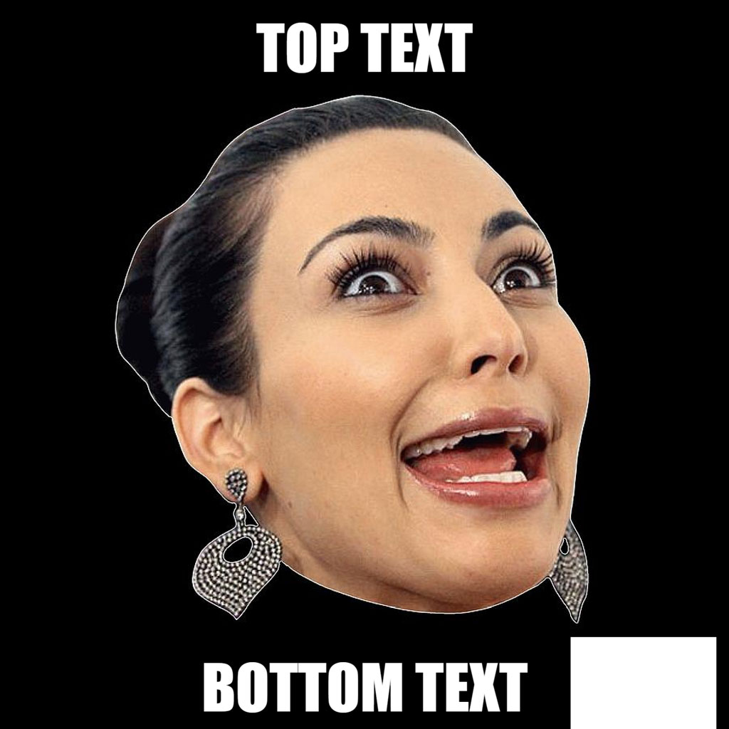 Surprised woman with 'TOP TEXT' and 'BOTTOM TEXT' captions