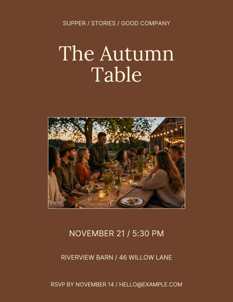 Preview for The Autumn Table Letter Flyer Template