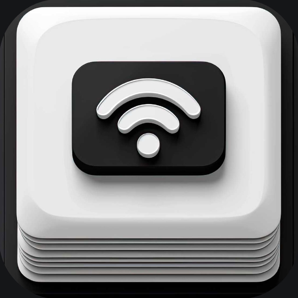 3D icon of Wi-Fi symbol on layered squares