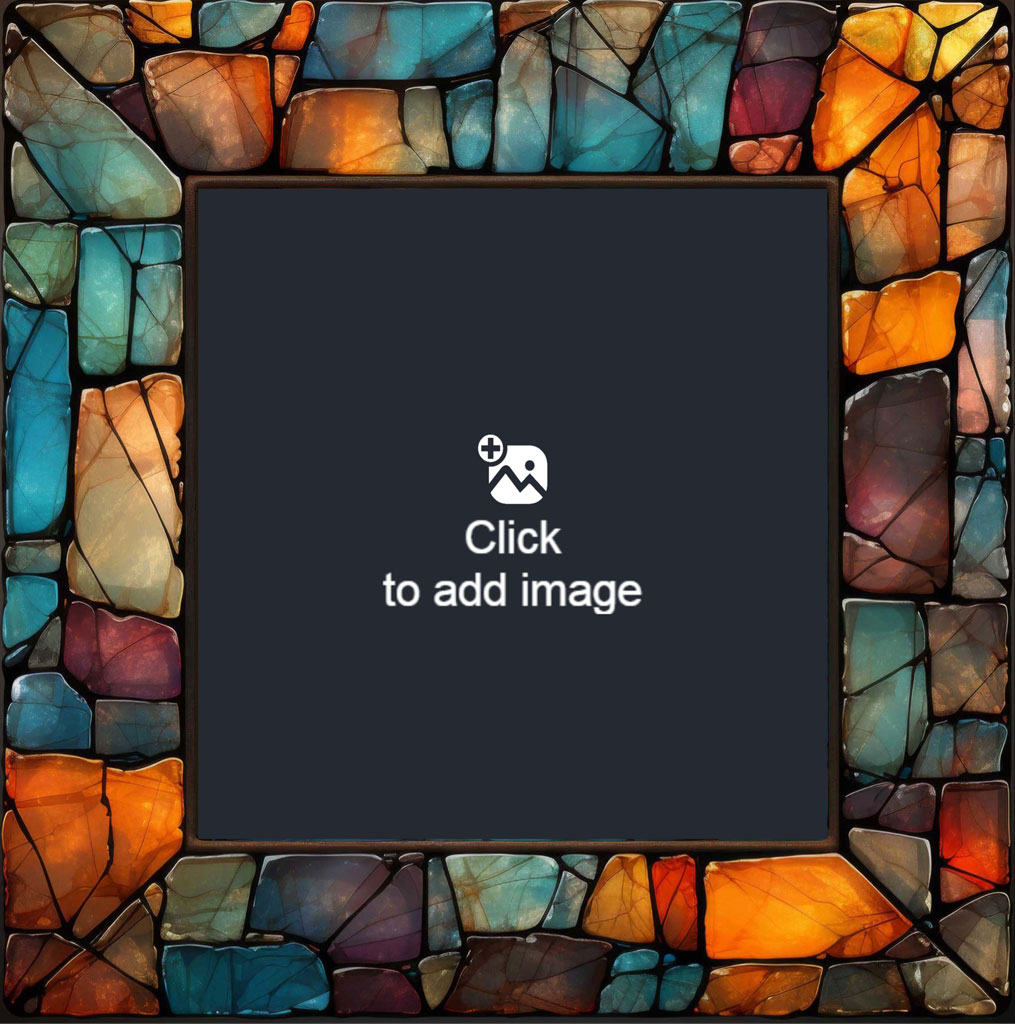 Stained glass frame with a dark center