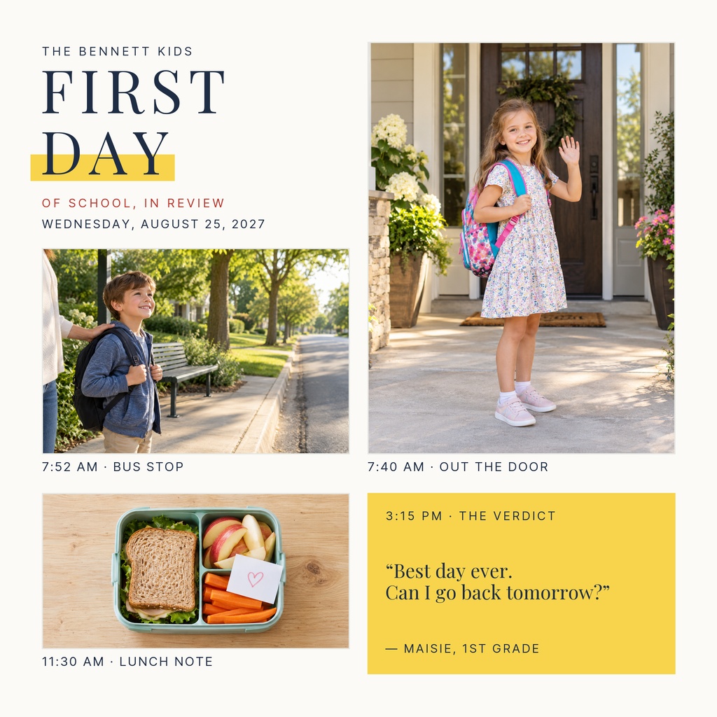 Preview for First Day, Big Smiles Square Collage Template