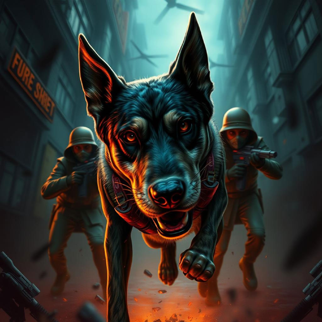 Man holding gun resists armed men in city street