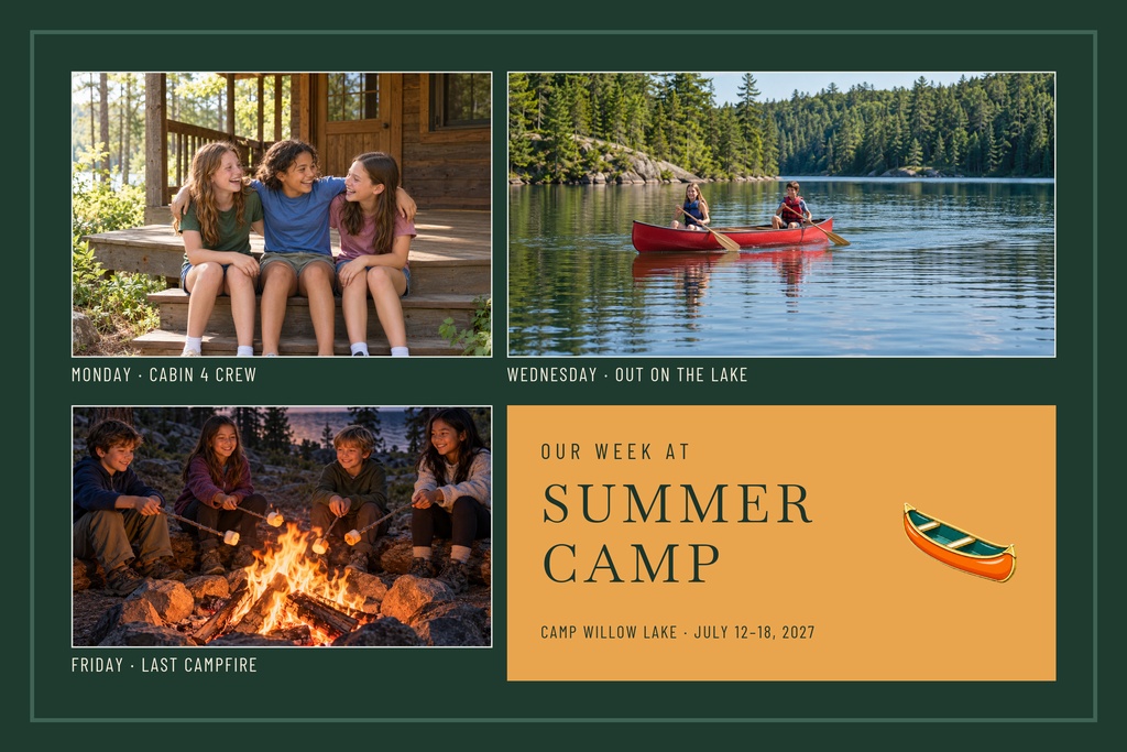 Preview for Our Week At Summer Camp Landscape Collage Template