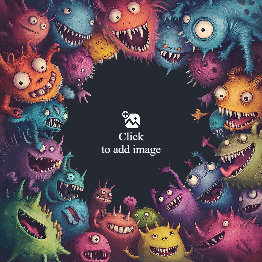 A group of colorful, cartoon monsters with various facial expressions and features.