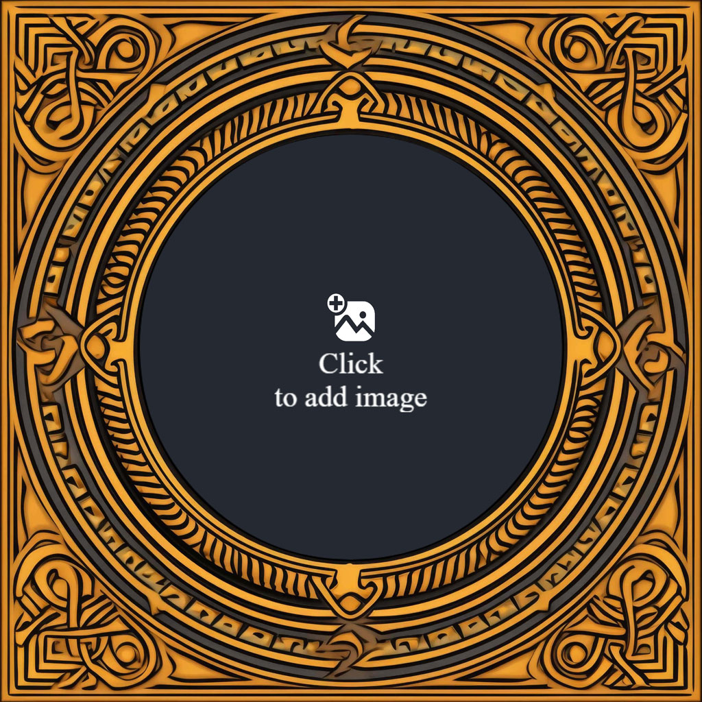 Celtic border frame with a circular center