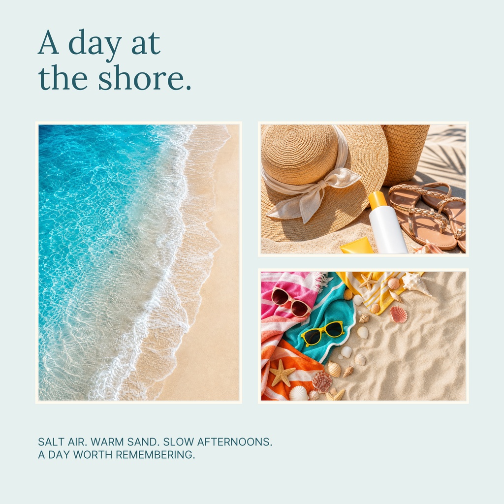 Preview for A Day At The Shore Square Collage Template