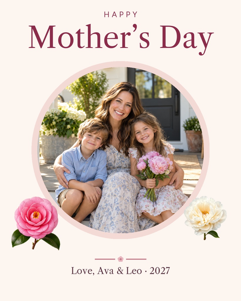 Preview for Happy Mother's Day With Love Portrait Post Template