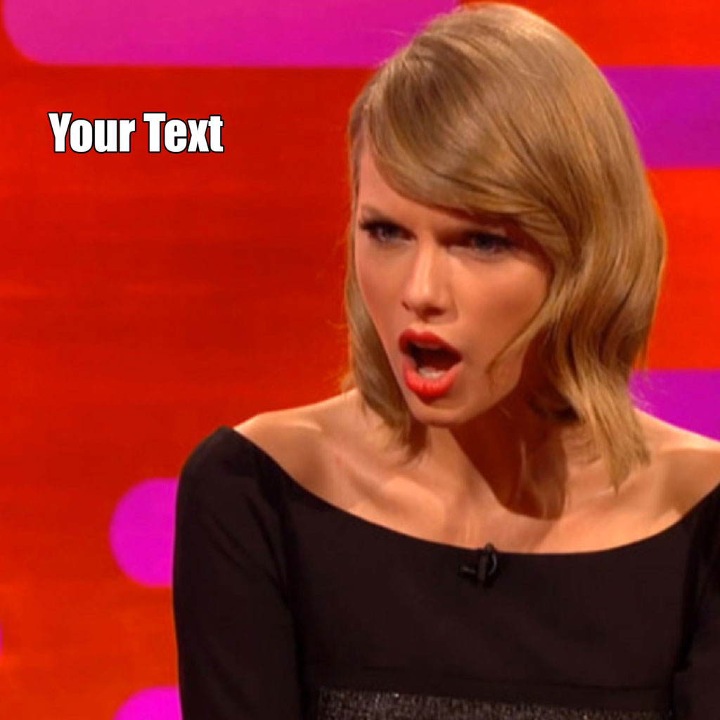 Taylor Swift with a shocked expression