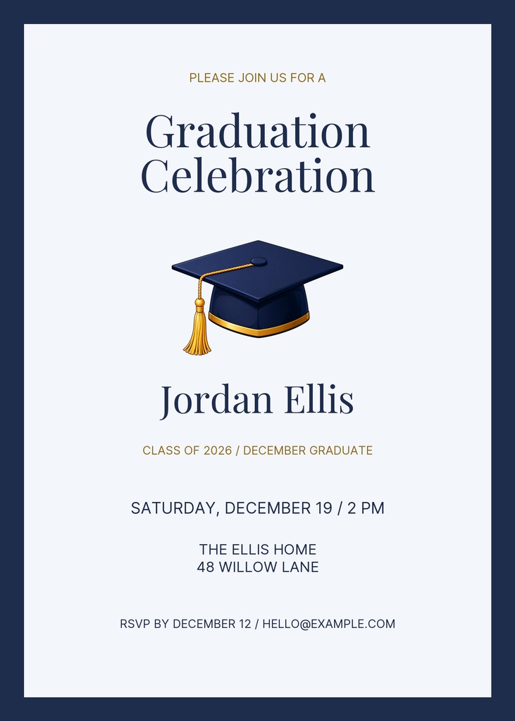 Preview for Finished In December 5 × 7 Invitation Template