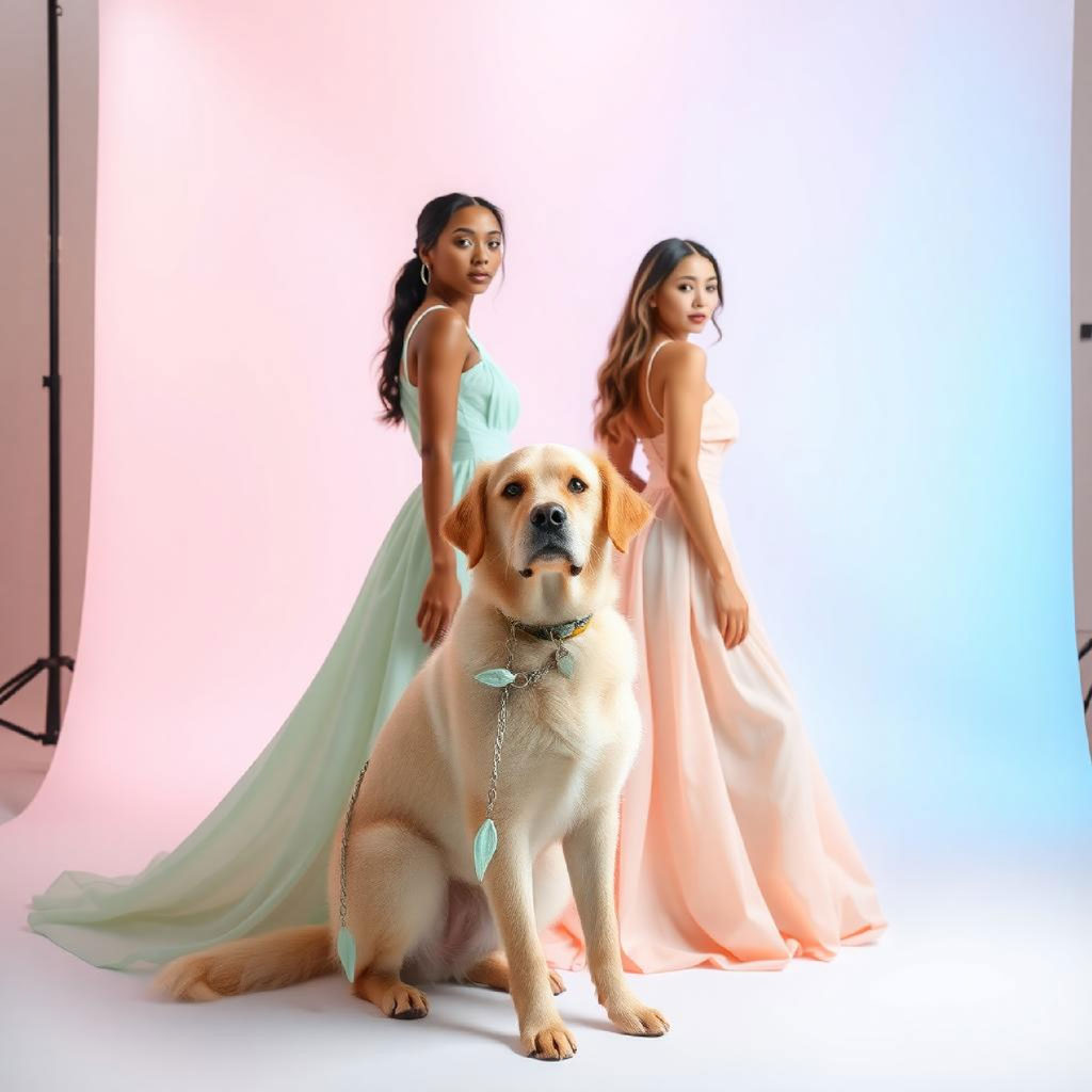Woman in a flowing pink evening gown