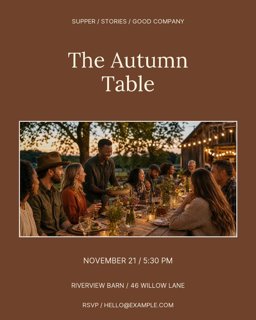 Preview for The Autumn Table Portrait Post Template