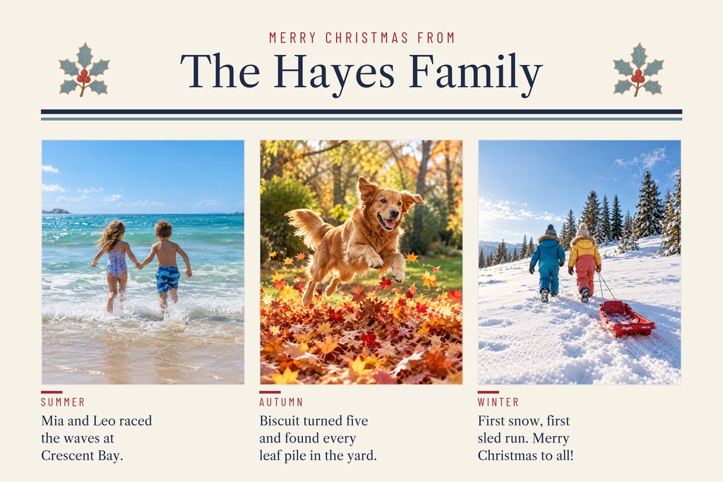 Preview for Our Family Christmas Letter Landscape Collage Template