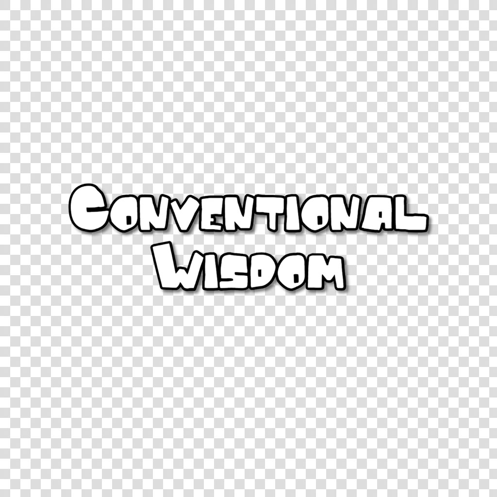 Conventional Wisdom text on a black background