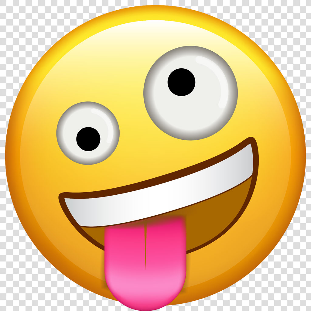 Crazy face emoji with tongue out