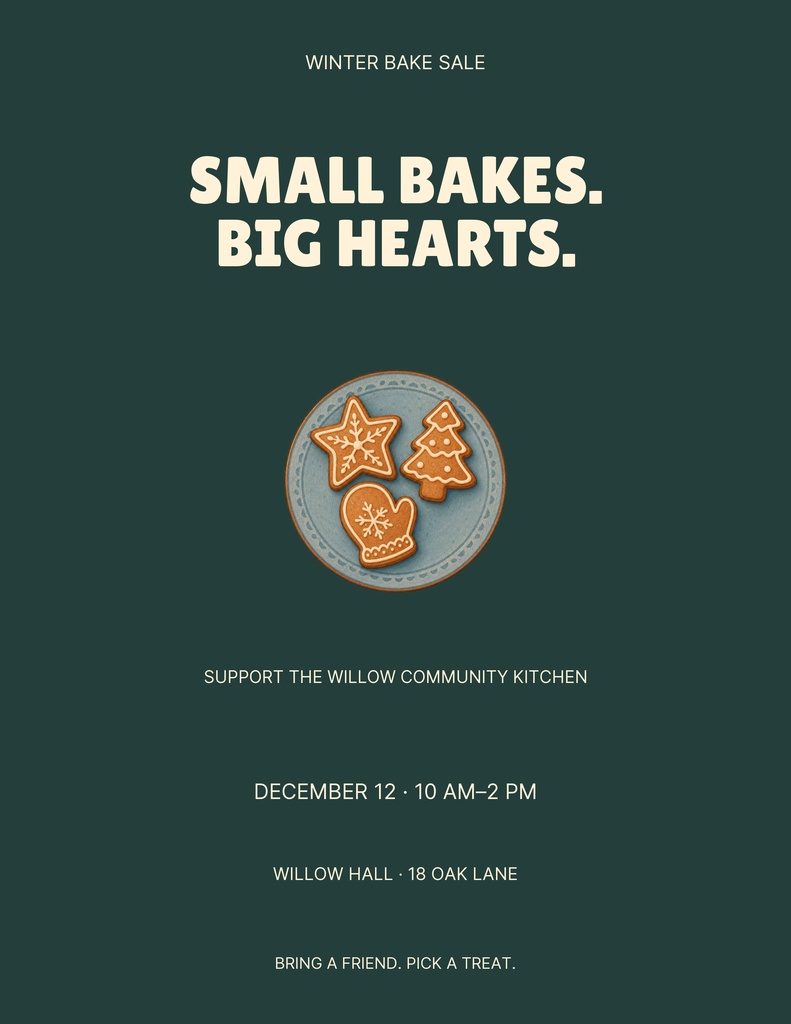 Preview for Small Bakes Big Hearts Letter Flyer Template