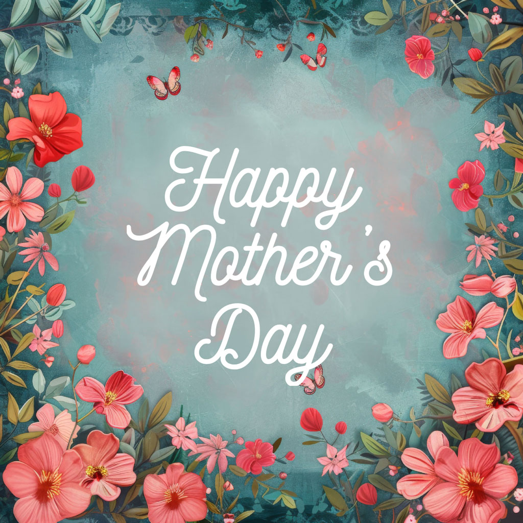 Happy Mother's Day greeting card with floral design