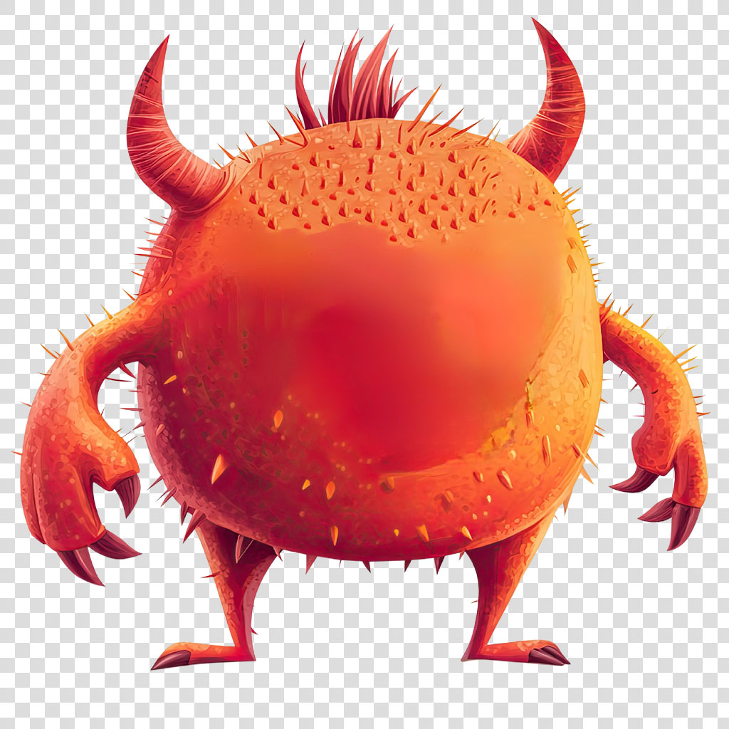 Red spiky creature with horns and claws