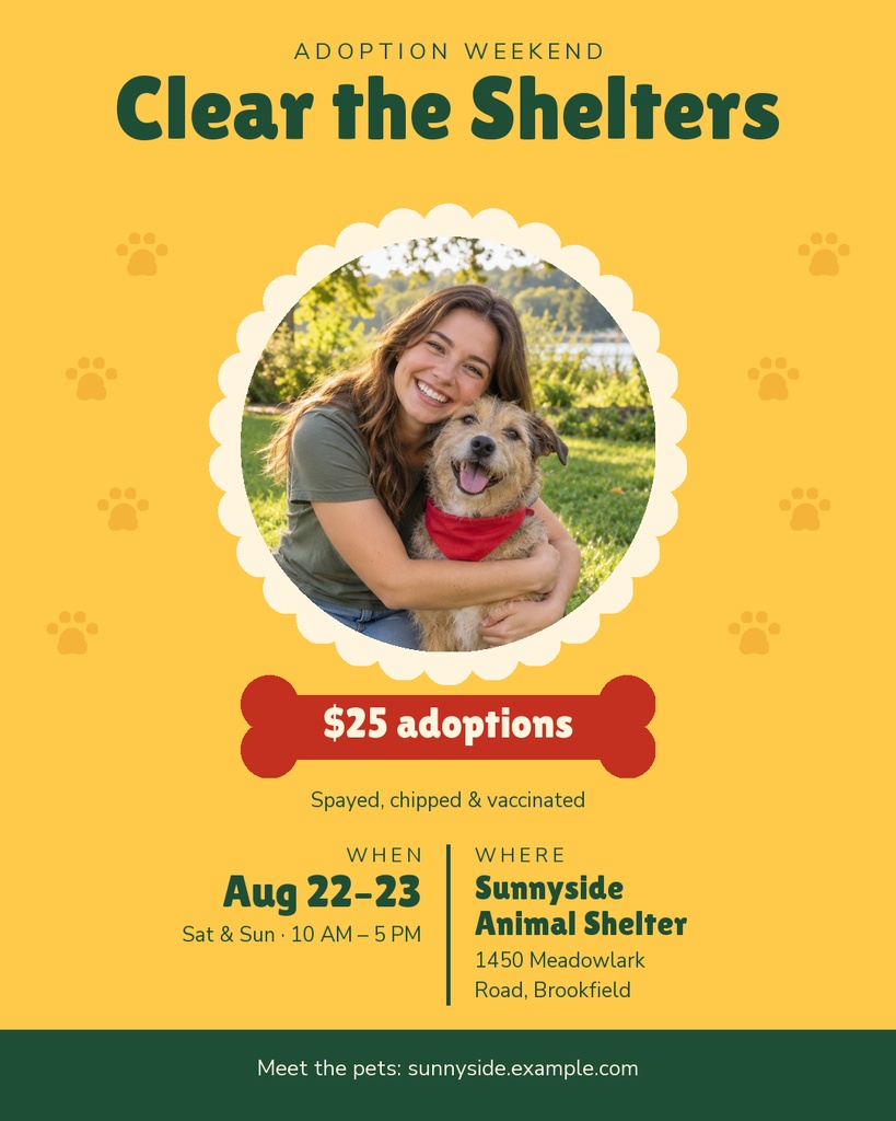 Preview for Clear The Shelters Weekend Portrait Post Template