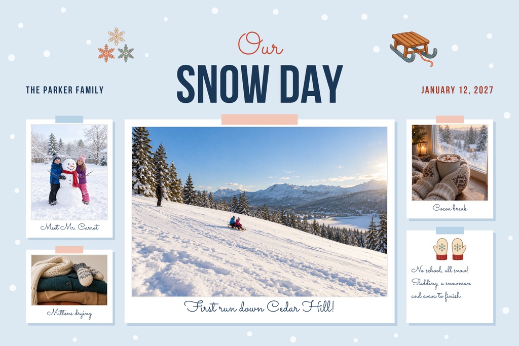 Preview for Our Snow Day Landscape Collage Template
