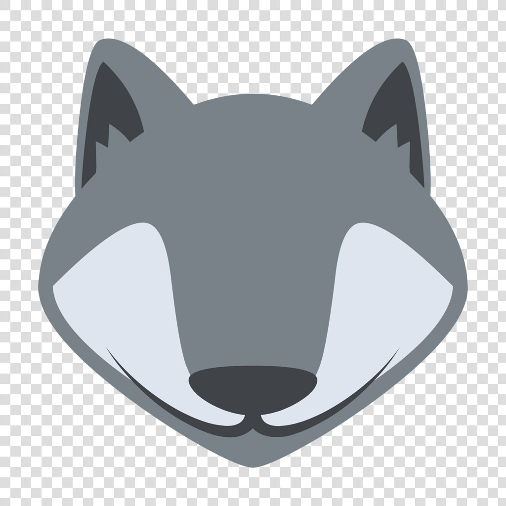 Gray wolf face illustration