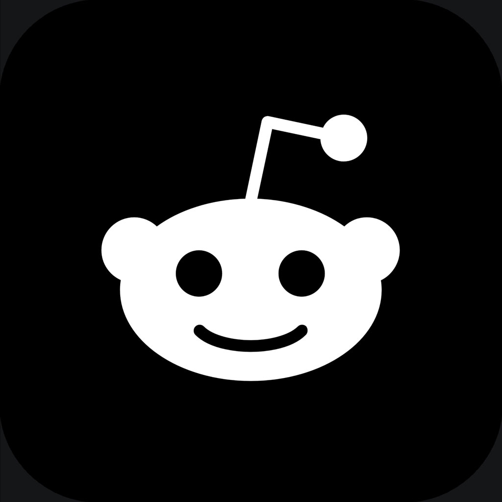 Reddit logo on a black background