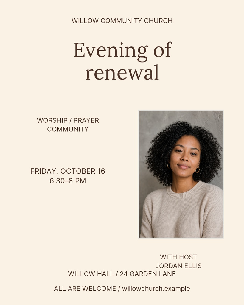 Preview for Evening Of Renewal Portrait Post Template