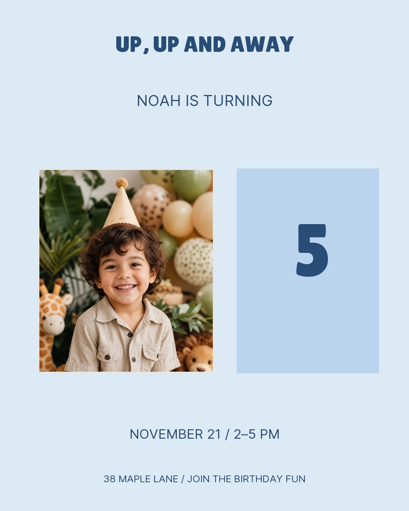 Preview for Five And Flying Portrait Post Template