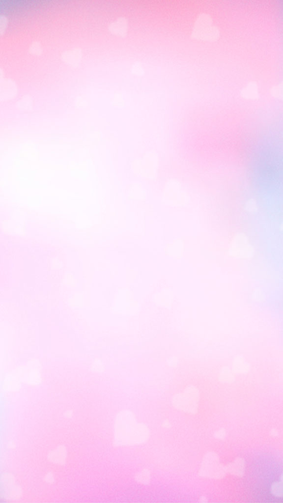 A pastel pink background with scattered white hearts.