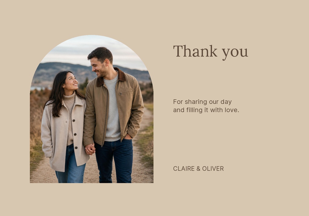 Preview for Sandstone Save The Date Thank-you Card Template
