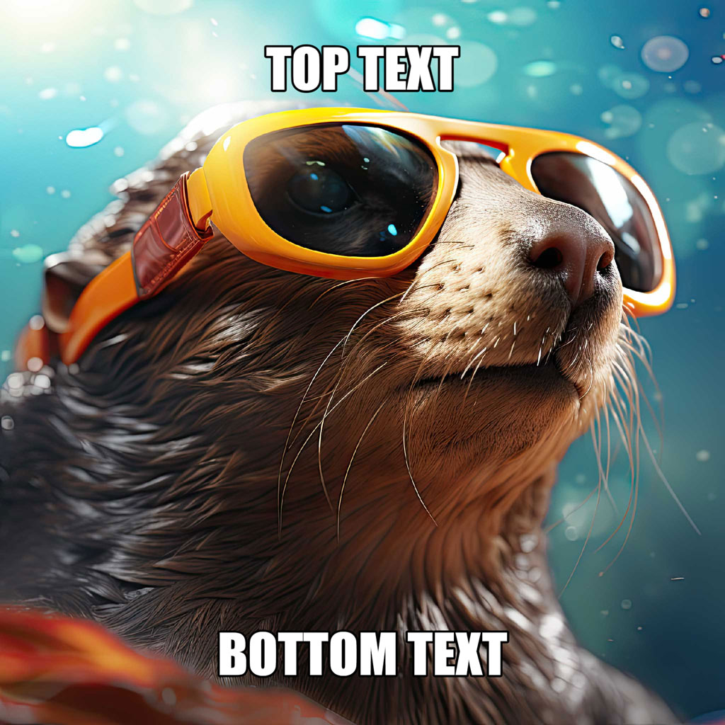 Otter with orange sunglasses in water