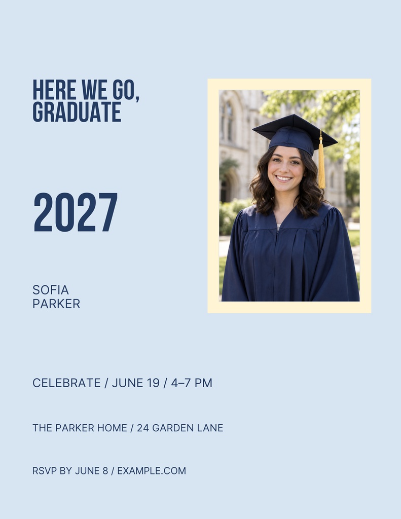 Preview for Here We Go, Graduate Letter Flyer Template