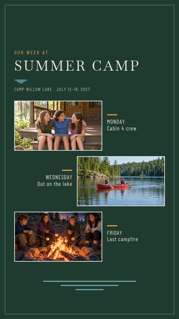Preview for Our Week At Summer Camp Story Opener Template