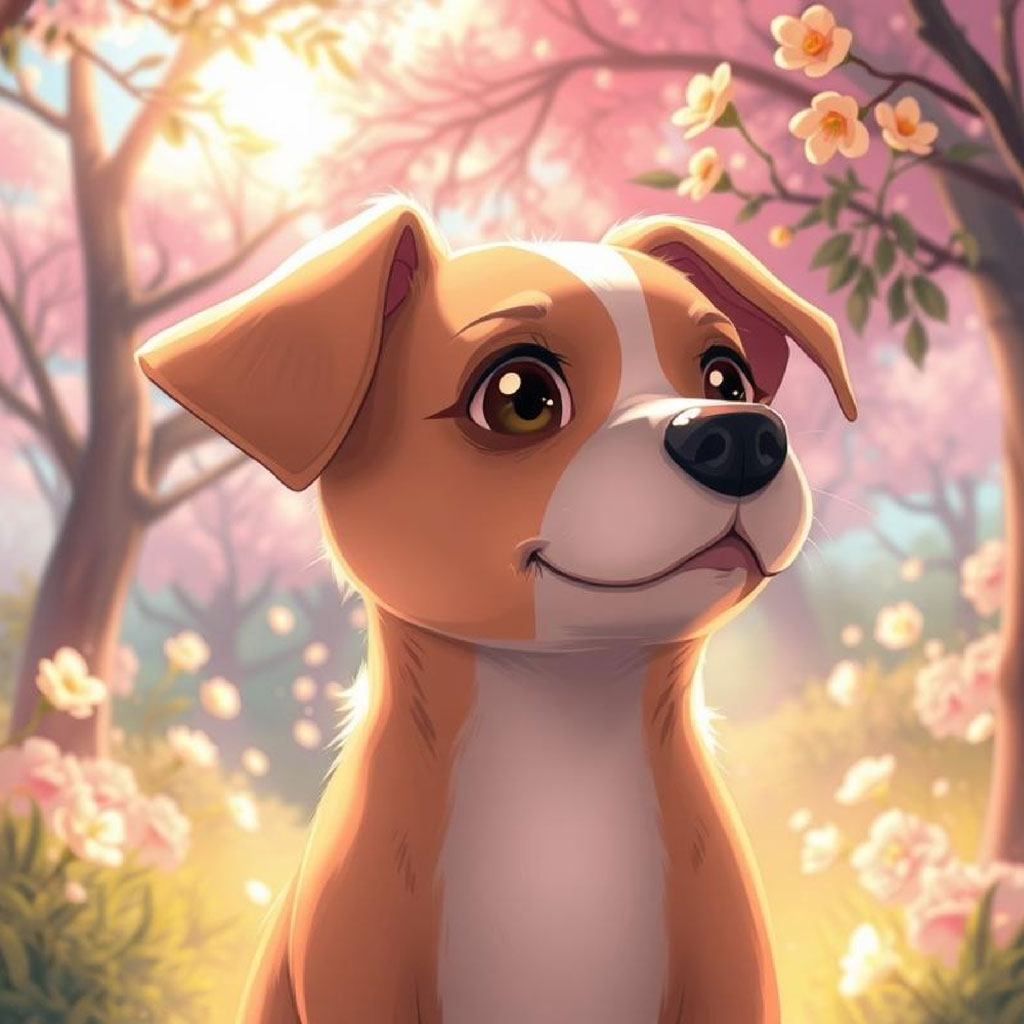 Anime illustration of two girls in a garden with cherry blossoms