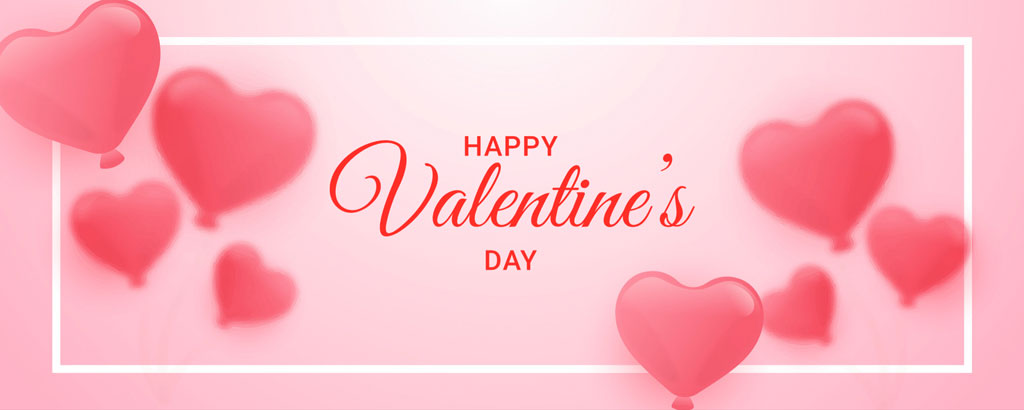 Valentine's Day greeting with pink hearts