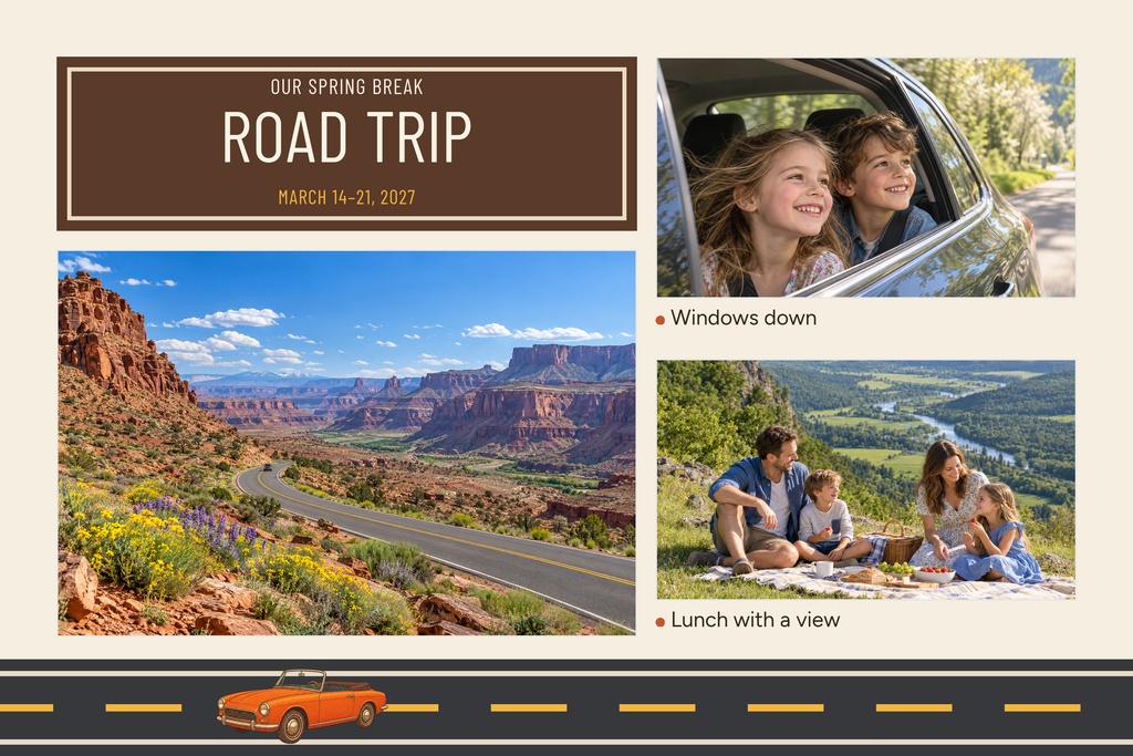 Preview for Our Spring Break Road Trip Landscape Collage Template
