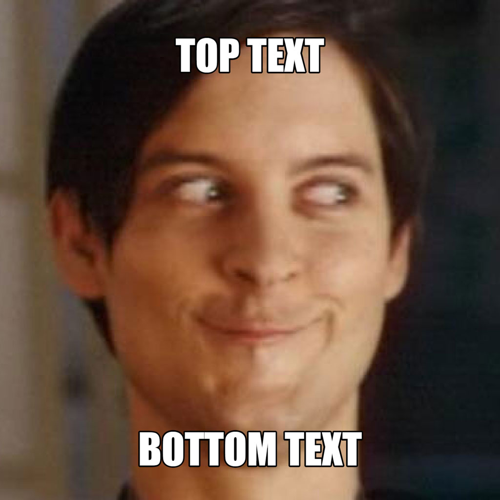 Jim Carrey meme template with top and bottom text