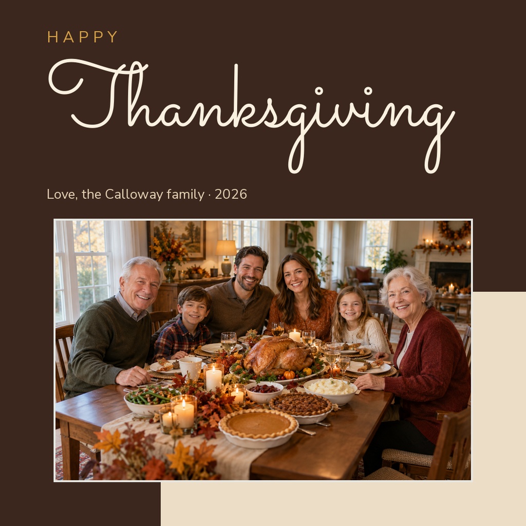 Preview for Thanksgiving At Our Table Square Post Template