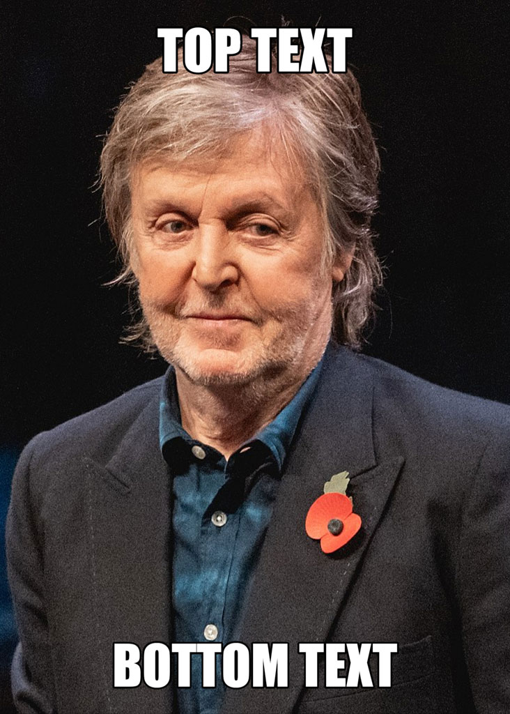 Paul McCartney in a suit with a poppy on his lapel