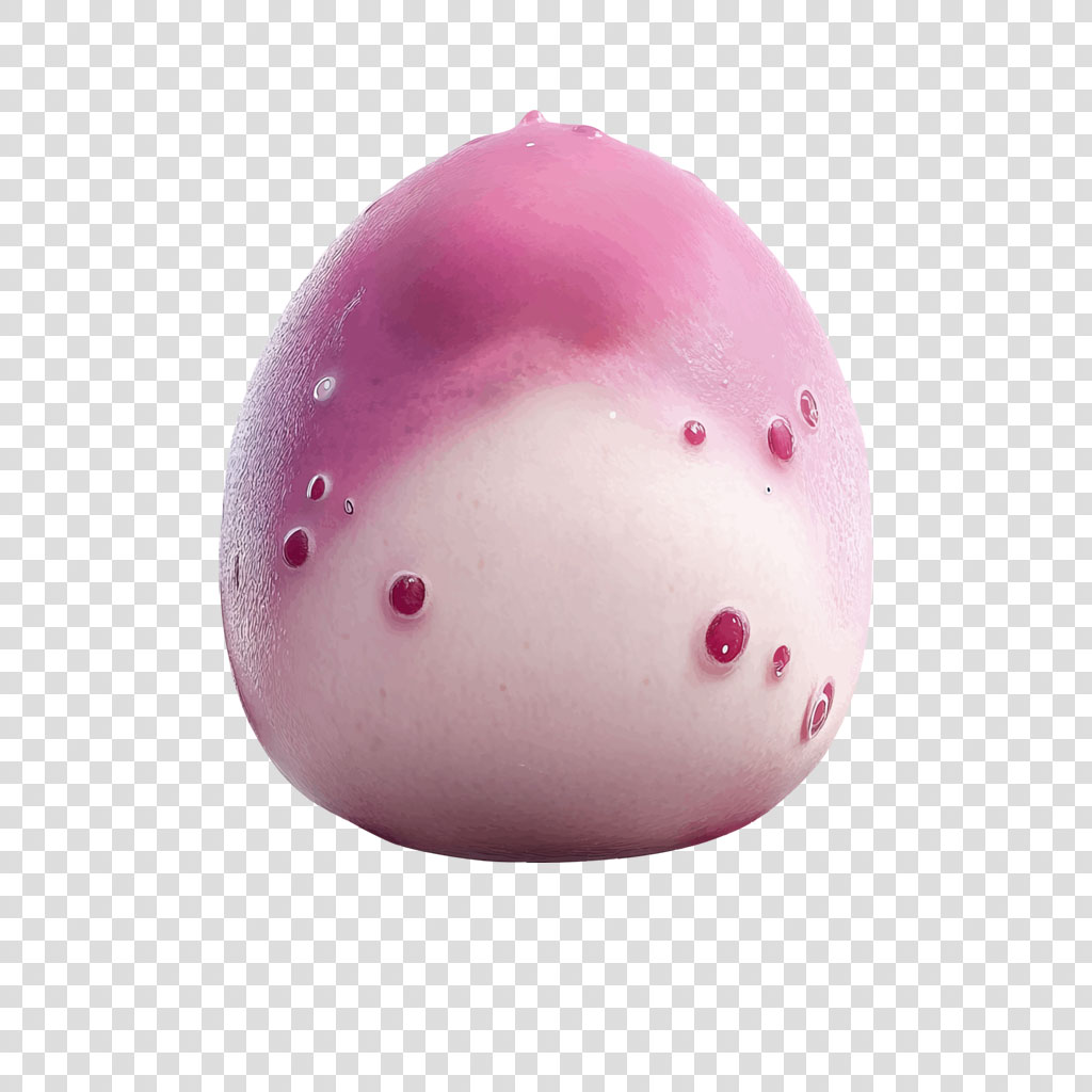 A pink dragon fruit with water droplets