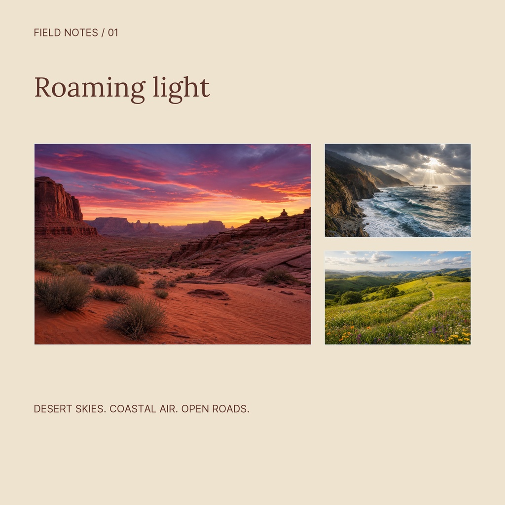 Preview for Roaming Light Square Collage Template