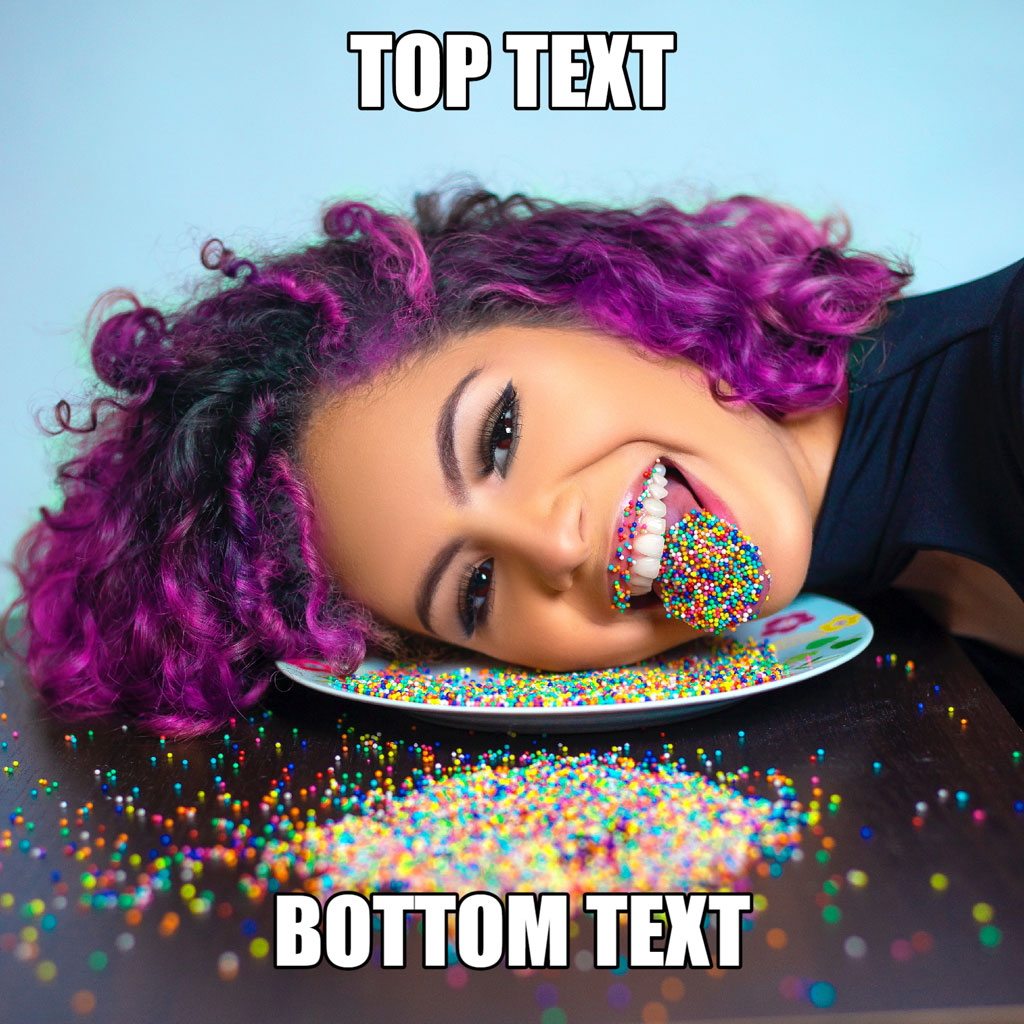 Woman with purple hair eating sprinkles from a plate