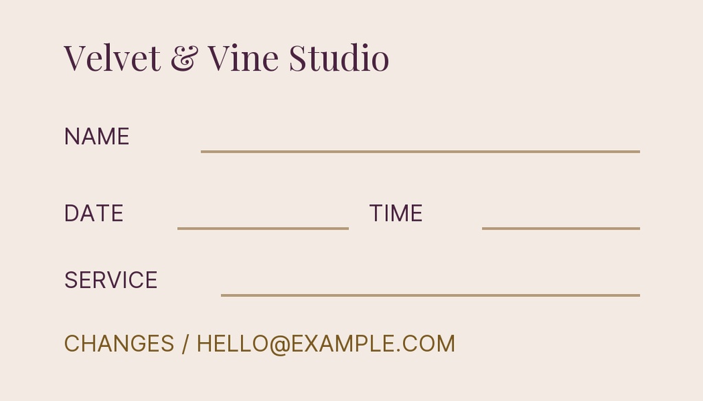 Preview for Holiday Glam Studio Appointment Card Template