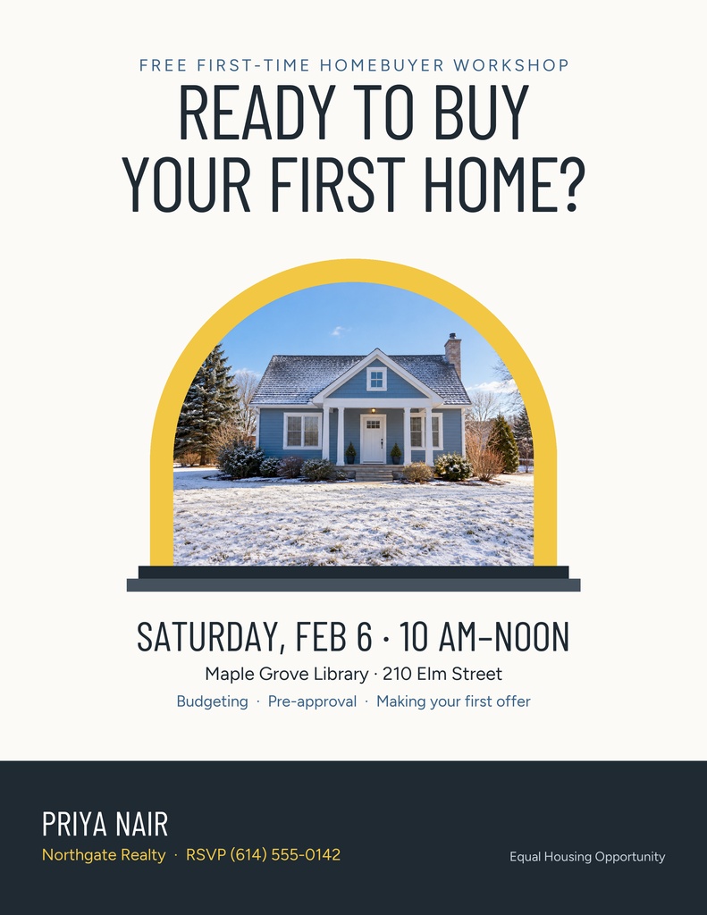 Preview for Ready To Buy Your First Home? Letter Flyer Template